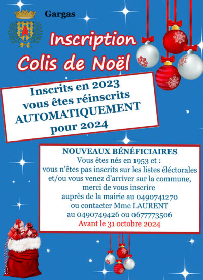 Inscription Colis de Noël