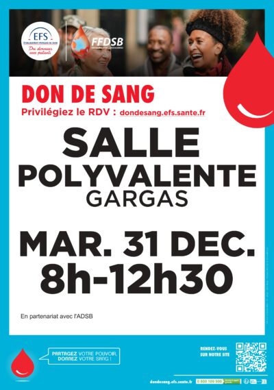 Don de Sang le 31 décembre